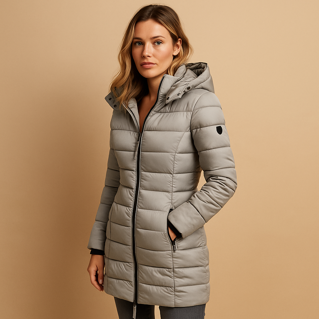 Lotti Schwarz Leichte Gesteppte Puffer-Jacke mit Kapuze für Damen | Winter Casual - XS/S/M/L/XL
