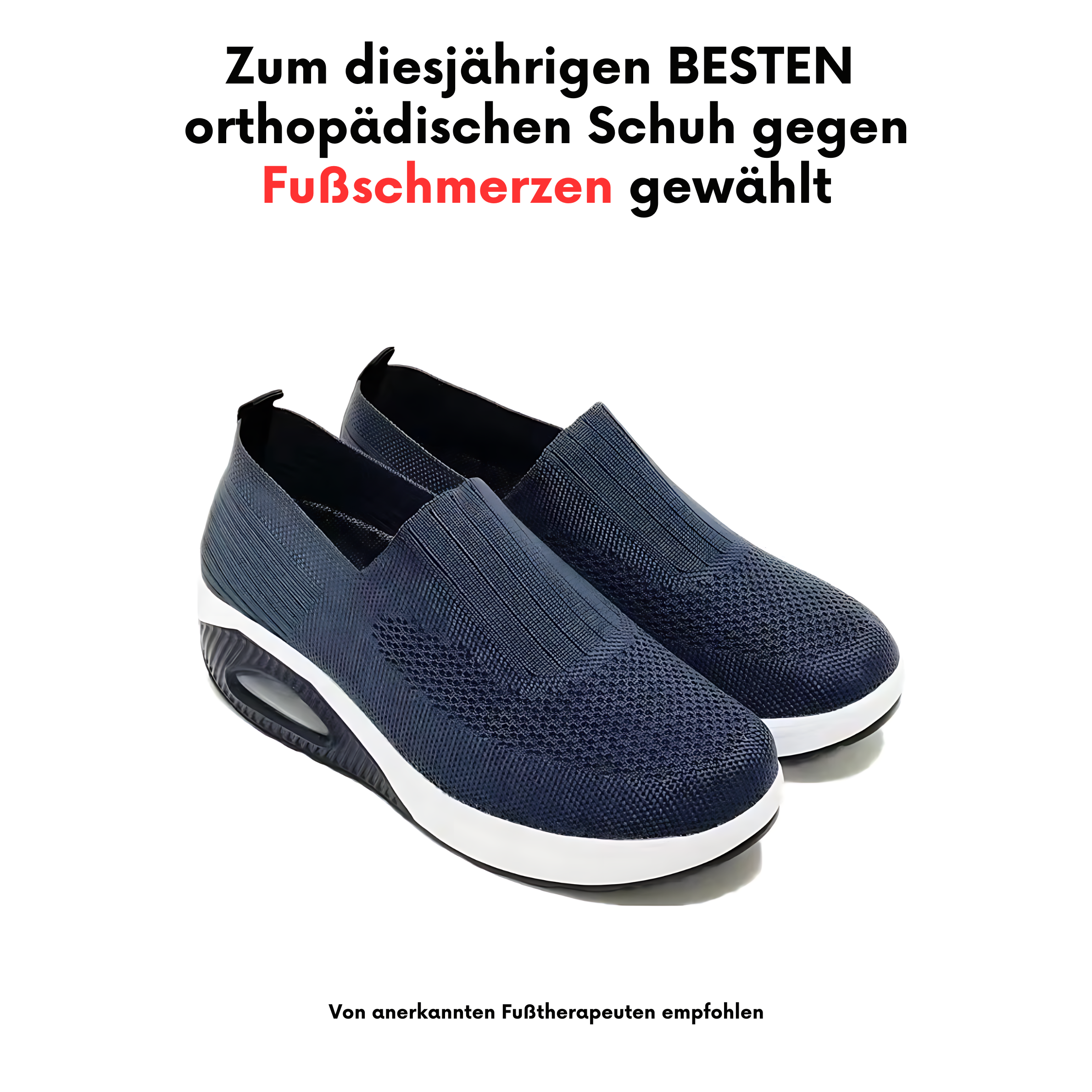 Elisabeth Schwarz Strick Slip-On Sneaker für Damen | Luftkissen-Dämpfung Casual - 36/37/38/39/40/41/42/43