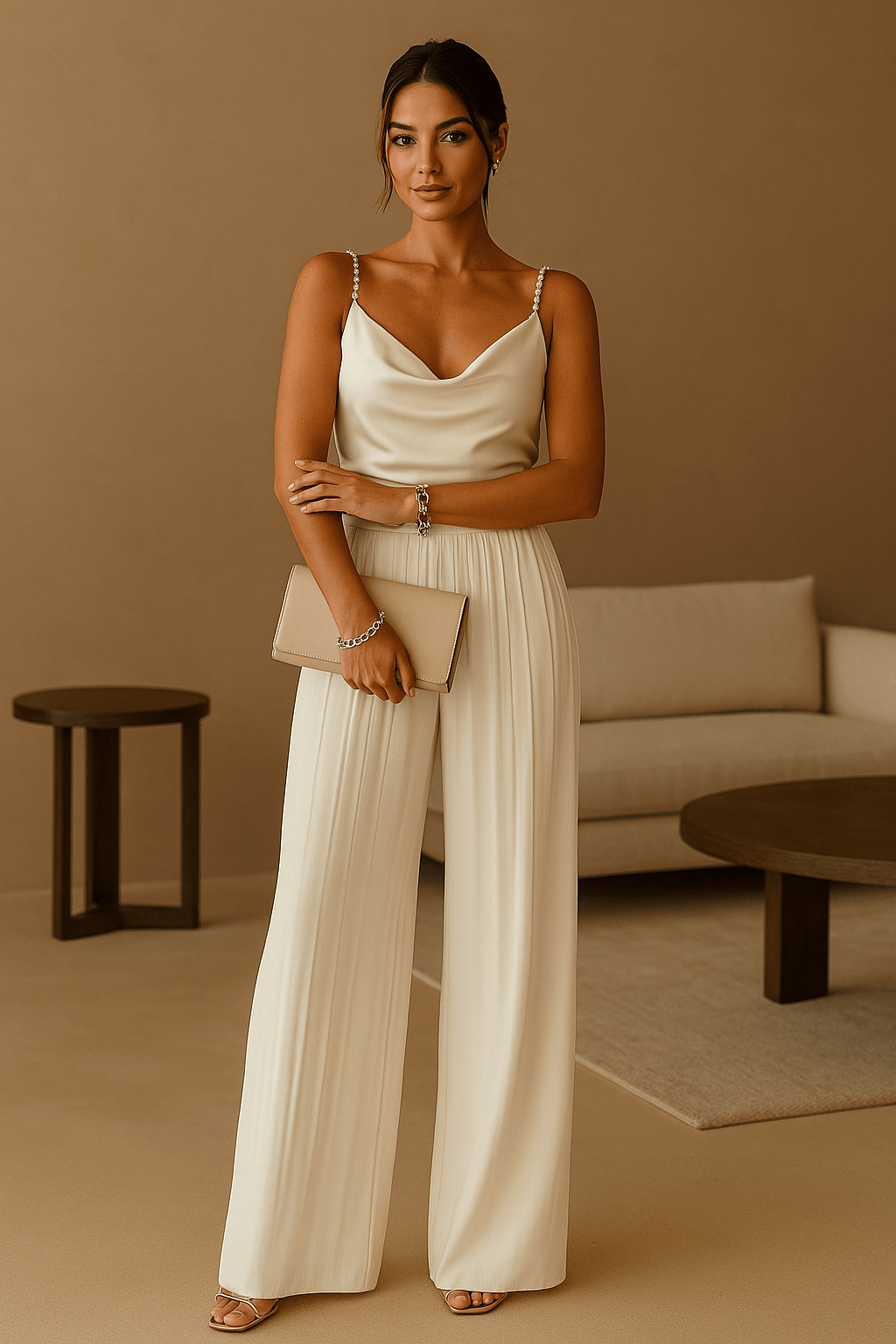 Elysia Damen Jumpsuit | Polyester, Weite Beine, Eleganter Overall für Besondere Anlässe 0