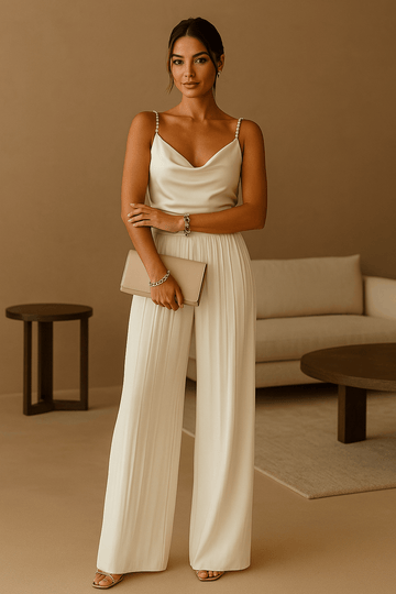 Elysia Damen Jumpsuit | Polyester, Weite Beine, Eleganter Overall für Besondere Anlässe 0
