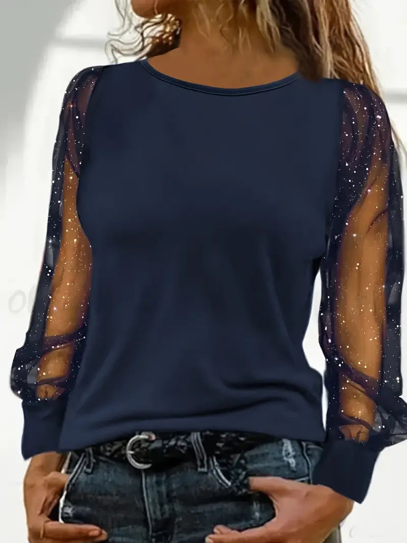 Elysia Damenbluse | Glänzender Stoff für Elegante Anlässe 2