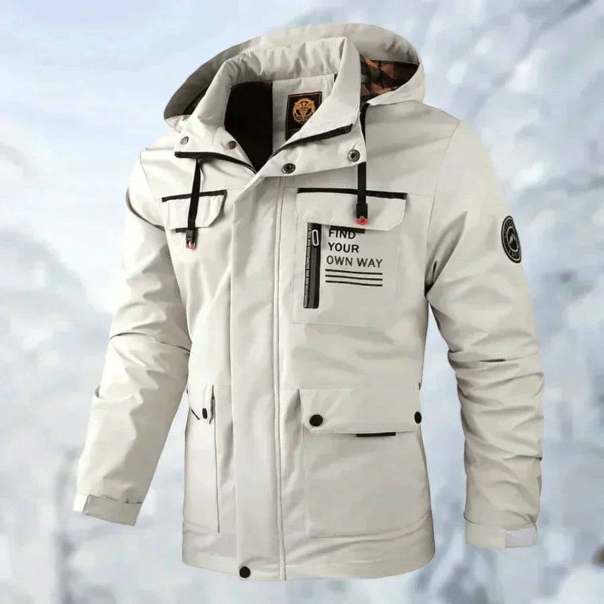 Benedikt Weiss Wasserdichte Outdoor-Jacke mit Kapuze für Herren | Winddicht Gefüttert Casual - S/M/L/XL/2XL/3XL/4XL/5XL
