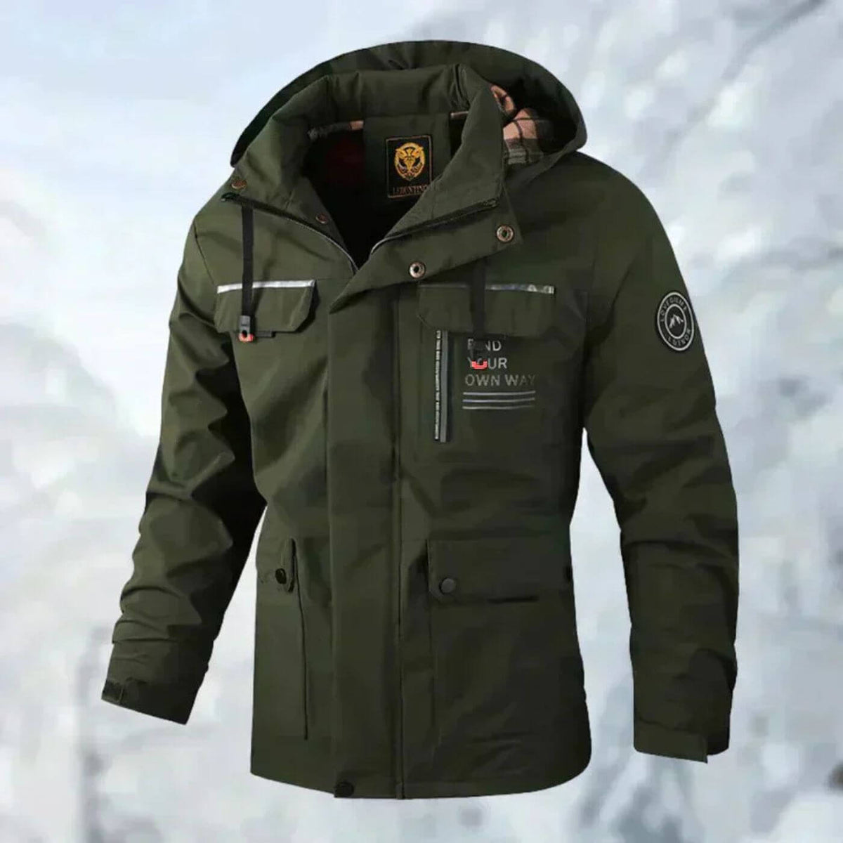 Benedikt Weiss Wasserdichte Outdoor-Jacke mit Kapuze für Herren | Winddicht Gefüttert Casual - S/M/L/XL/2XL/3XL/4XL/5XL
