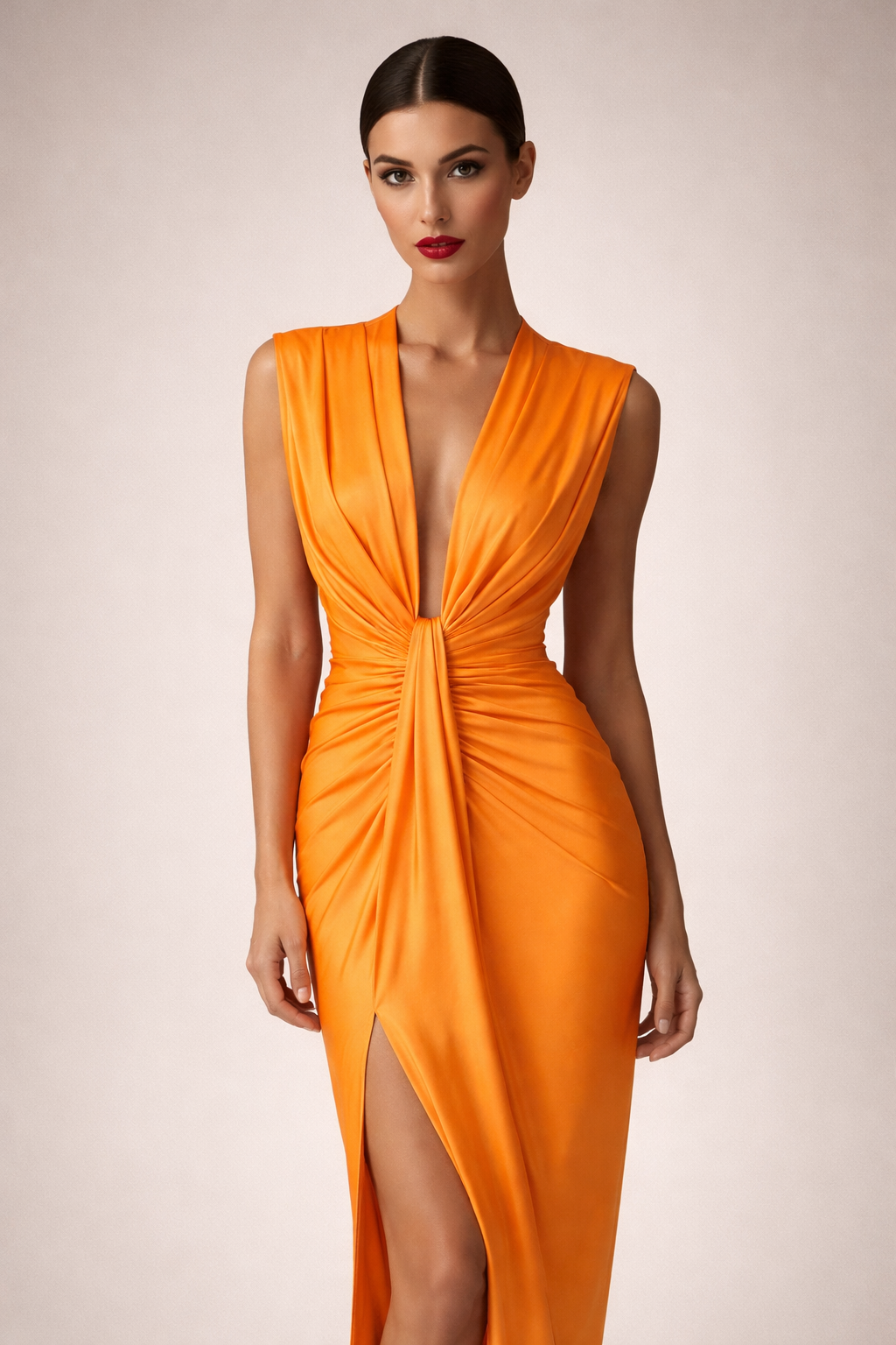 Evelyn Damen Abendkleid | Enganliegendes Design mit Tiefem V-Ausschnitt und Hohem Schlitz 1