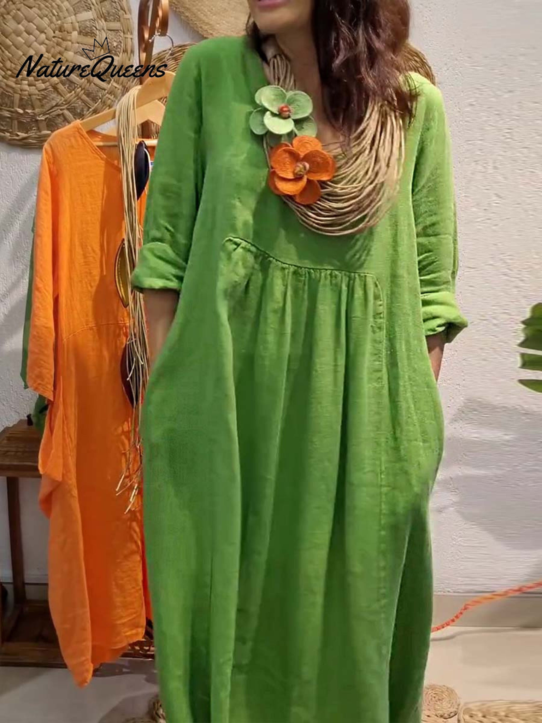 Evelyn Damen Kleid | Baumwoll-Leinen, Elegante Silhouette 0