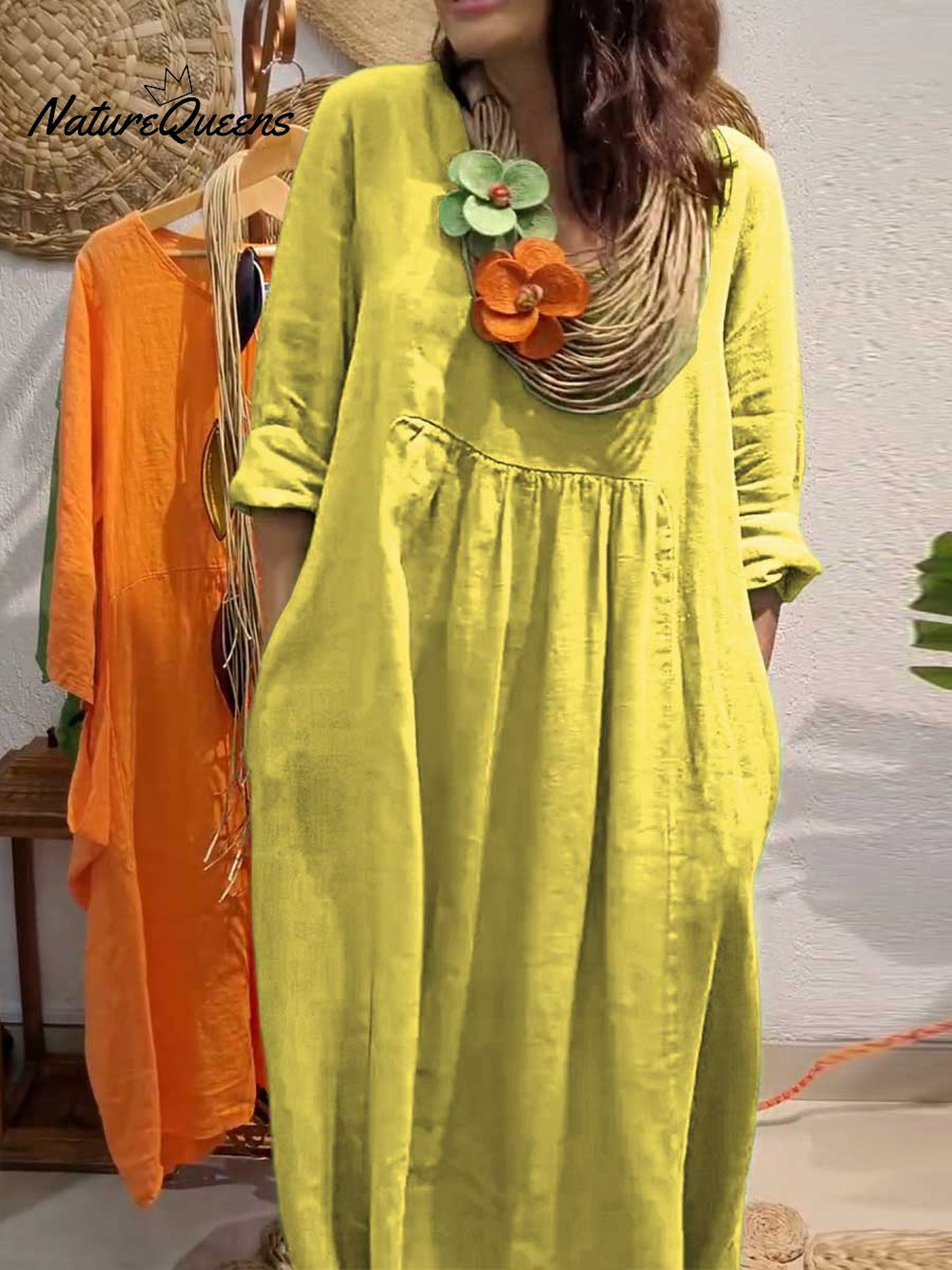 Evelyn Damen Kleid | Baumwoll-Leinen, Elegante Silhouette 1