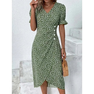 Evelyn Damen Midi Kleid | Plissee mit Blumenmuster 0