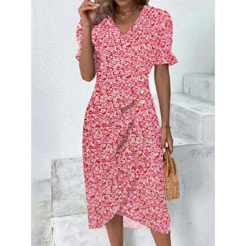 Evelyn Damen Midi Kleid | Plissee mit Blumenmuster 8