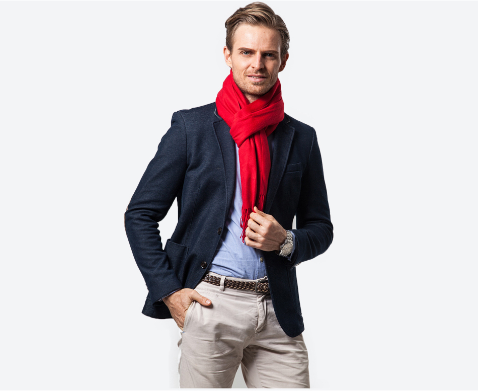 Heinz Rot Weicher Warmer Winterschal in Kaschmir-Optik für Herren | Eleganter Akzent im Casual Stil