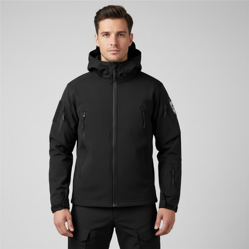 Roland Schwarz Technischer Wasserabweisender Outdoor-Zweiteiler mit Kapuze für Herren | Cargo Stil Freizeit - S/M/L/XL/2XL/3XL/4XL