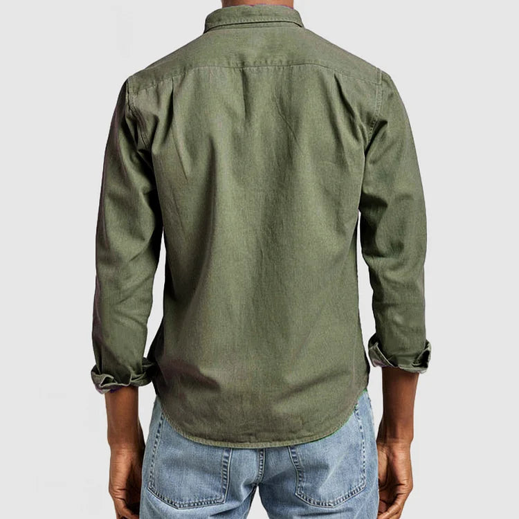 Fino Herren Freizeithemd | Langarm, Button-Down-Kragen 2