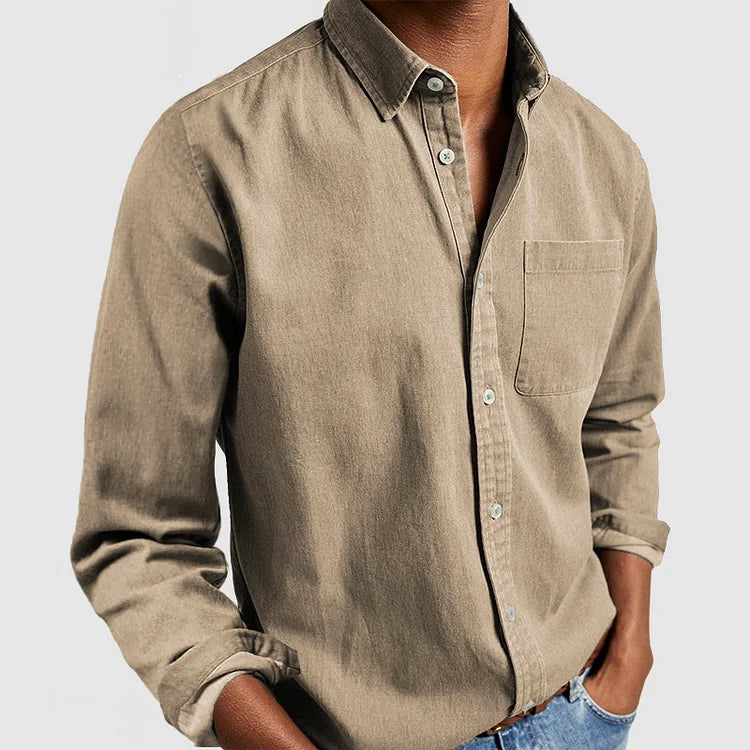 Fino Herren Freizeithemd | Langarm, Button-Down-Kragen 4