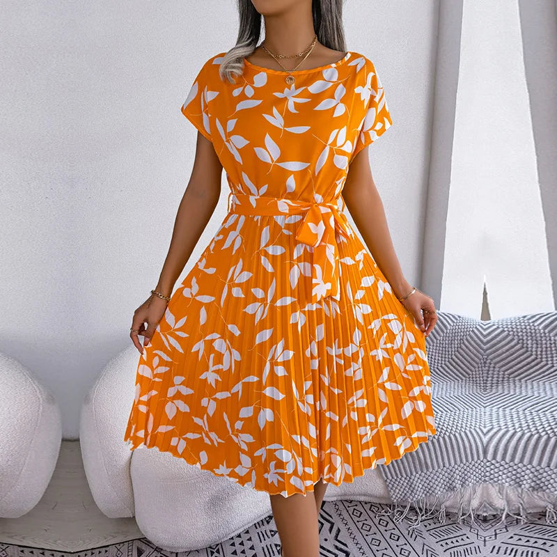 Fiona Damen Kleid | Floral Plissee A-Linie, Sommerkleid 14