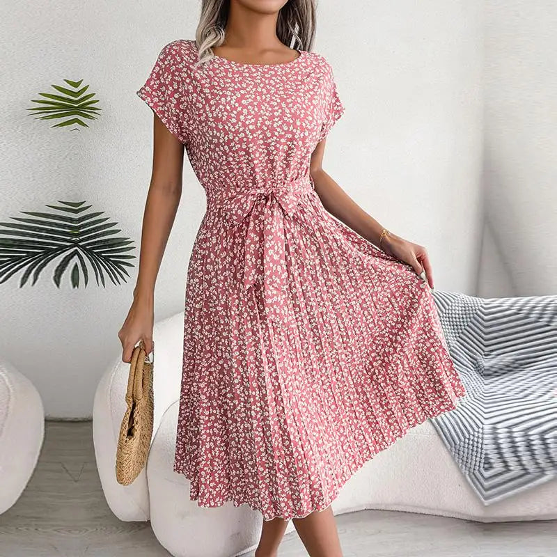 Fiona Damen Kleid | Floral Plissee A-Linie, Sommerkleid 6