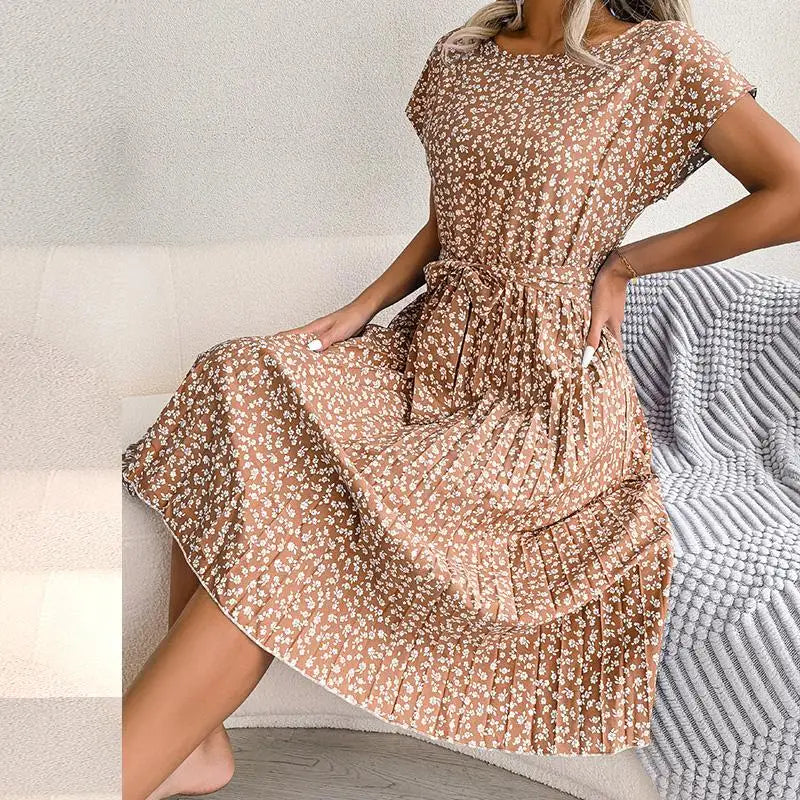 Fiona Damen Kleid | Floral Plissee A-Linie, Sommerkleid 7