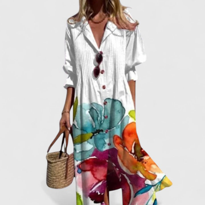 Fiona Damen Midi Kleid | Florales Design 0