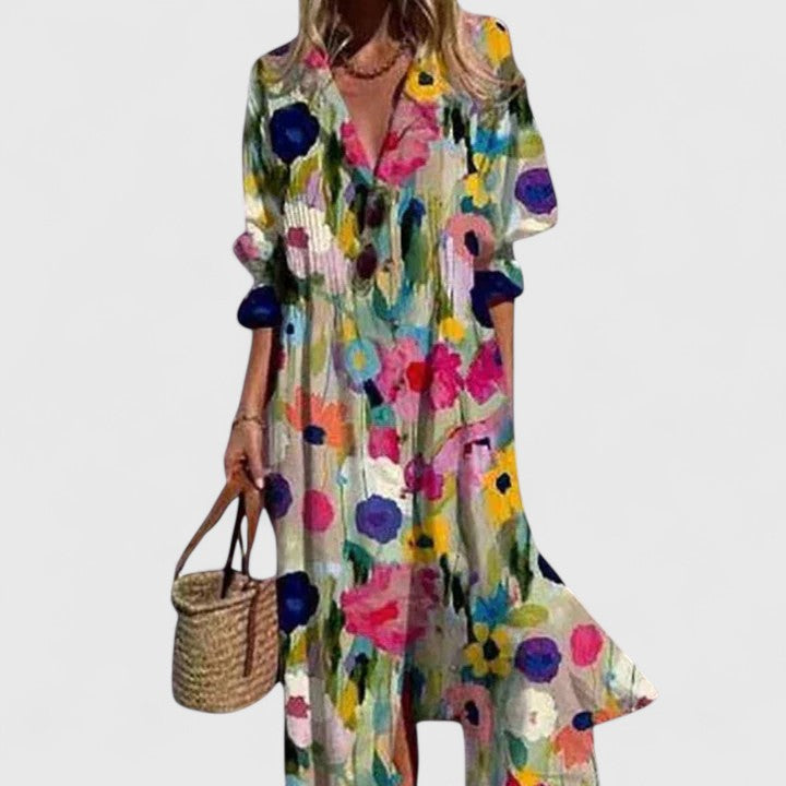 Fiona Damen Midi Kleid | Florales Design 2