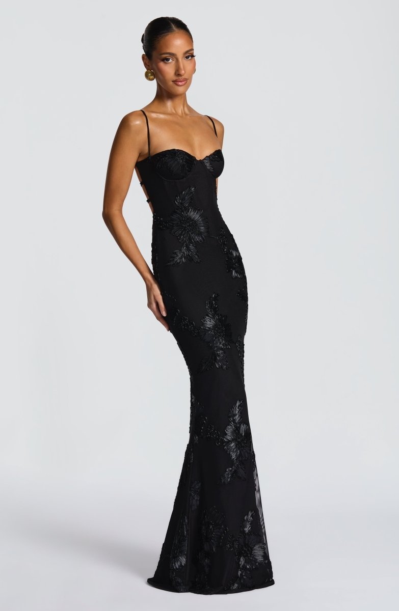 Fiona Figurbetontes Maxi Kleid | Spitze und Offener Rücken 2