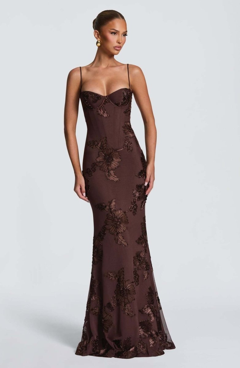 Fiona Figurbetontes Maxi Kleid | Spitze und Offener Rücken 4