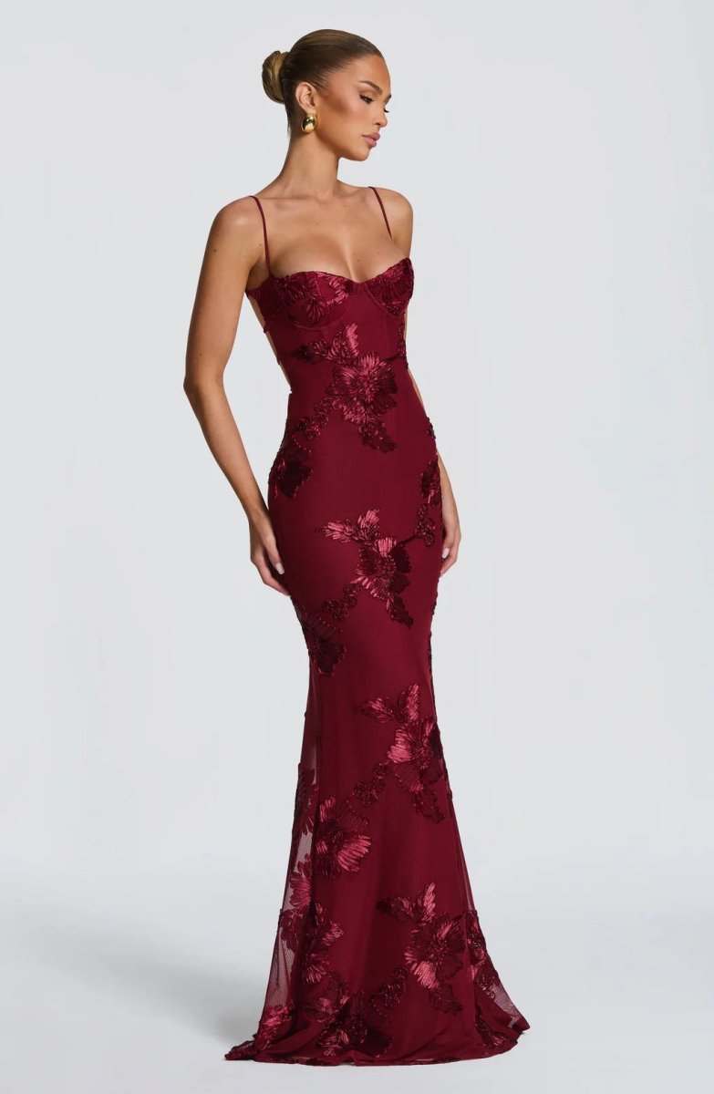 Fiona Figurbetontes Maxi Kleid | Spitze und Offener Rücken 5