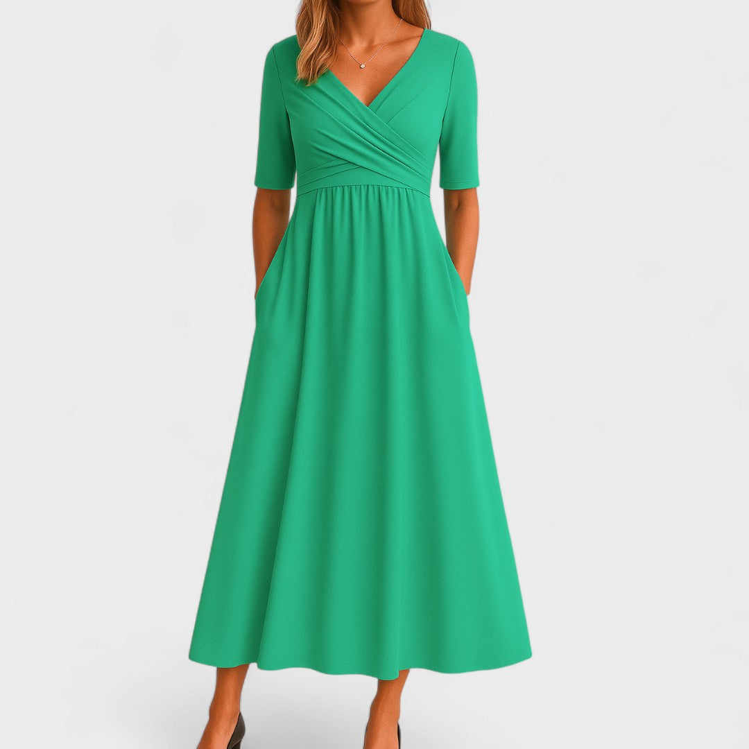 Fiona Wickelkleid für Damen | Stretch-Strickstoff, V-Ausschnitt 3