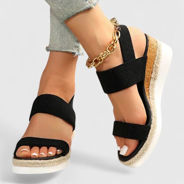 Erika Braun Orthopädische Keilsandalen für Damen | Bequeme Passform | Espadrille-Stil - 5/6/7/8/9/10/11/12