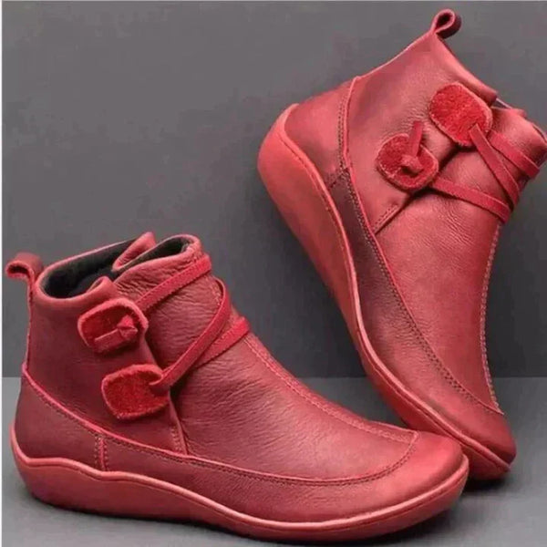 Petra Braun Orthopädische Leder-Stiefeletten für Damen | Wasserfest, Komfort-Fussbett - EU 35-43