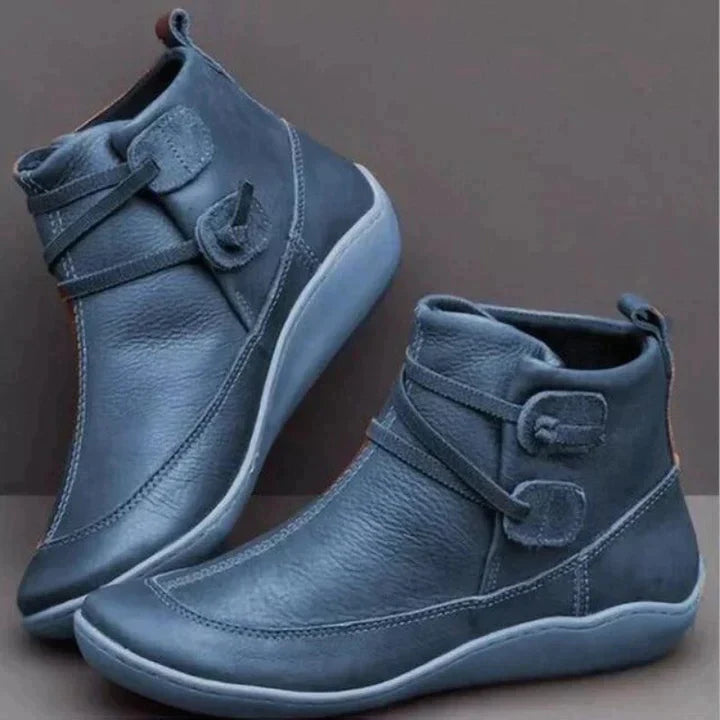 Petra Braun Orthopädische Leder-Stiefeletten für Damen | Wasserfest, Komfort-Fussbett - EU 35-43