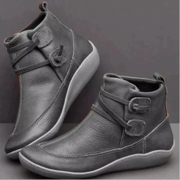 Petra Braun Orthopädische Leder-Stiefeletten für Damen | Wasserfest, Komfort-Fussbett - EU 35-43