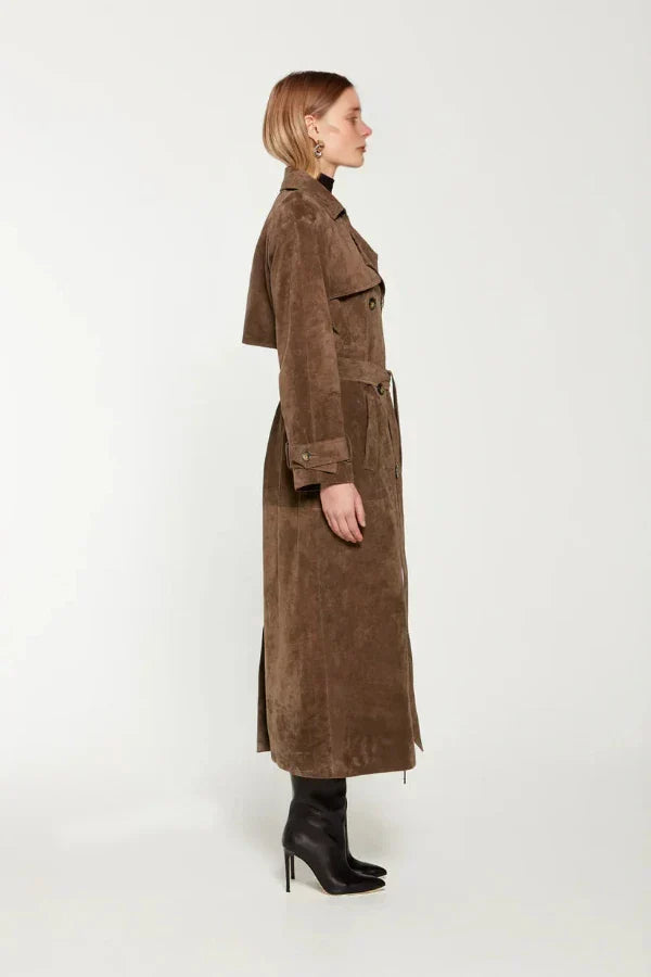 Katlyn | Leder Trenchcoat