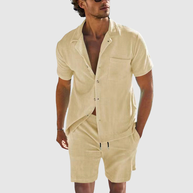 Gero Herren Freizeit-Set | Leichtes Kurzarmhemd und Shorts, Casual 1