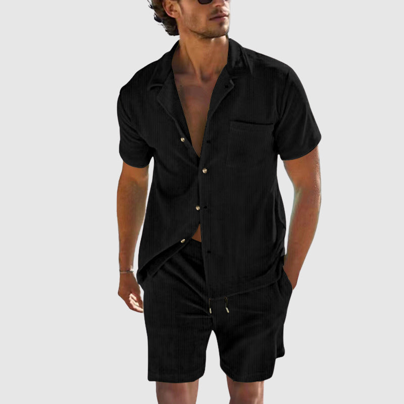 Gero Herren Freizeit-Set | Leichtes Kurzarmhemd und Shorts, Casual 2