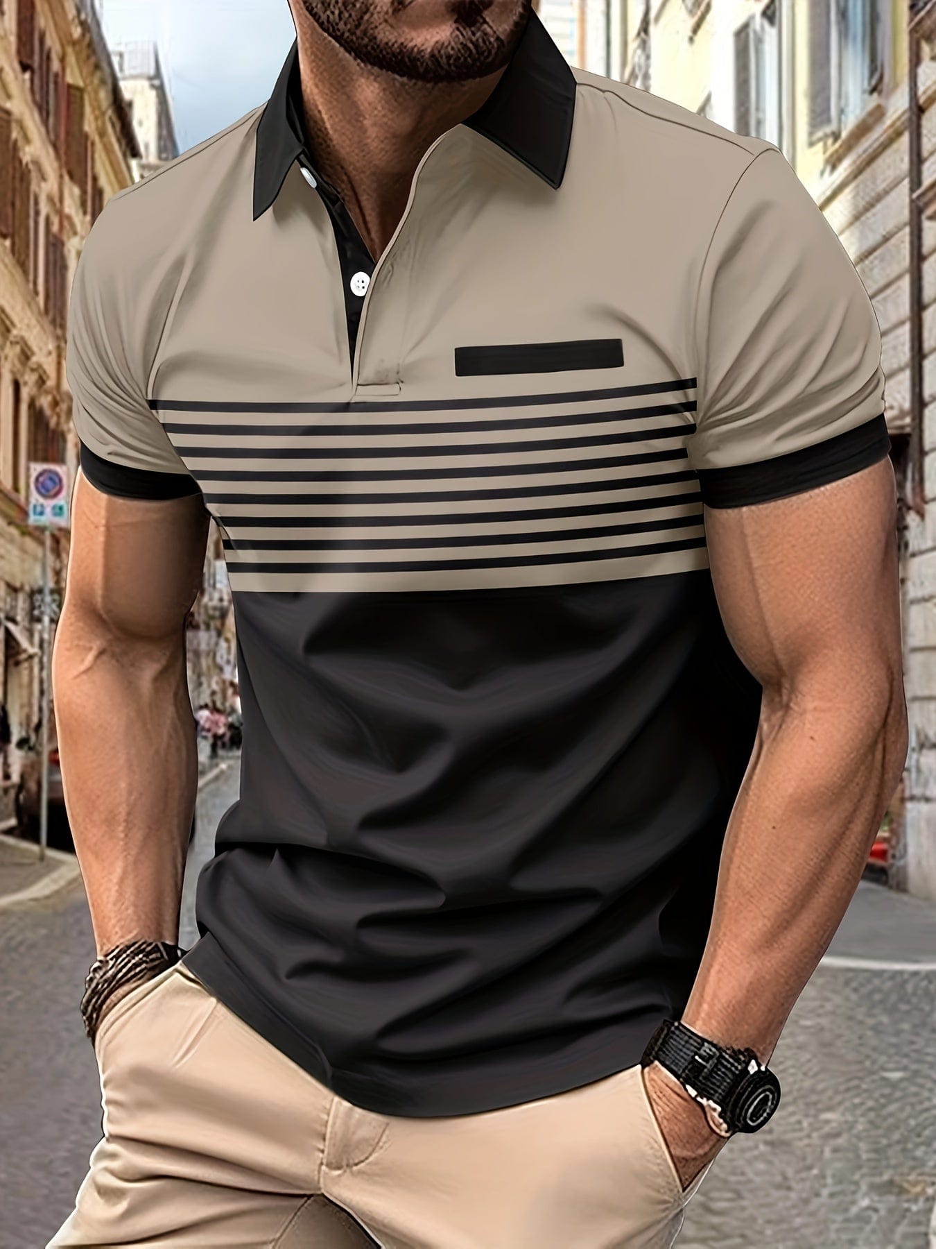 Gero Herren Poloshirt | Gestreift, Kurzarm, Atmungsaktiv Baumwolle 6