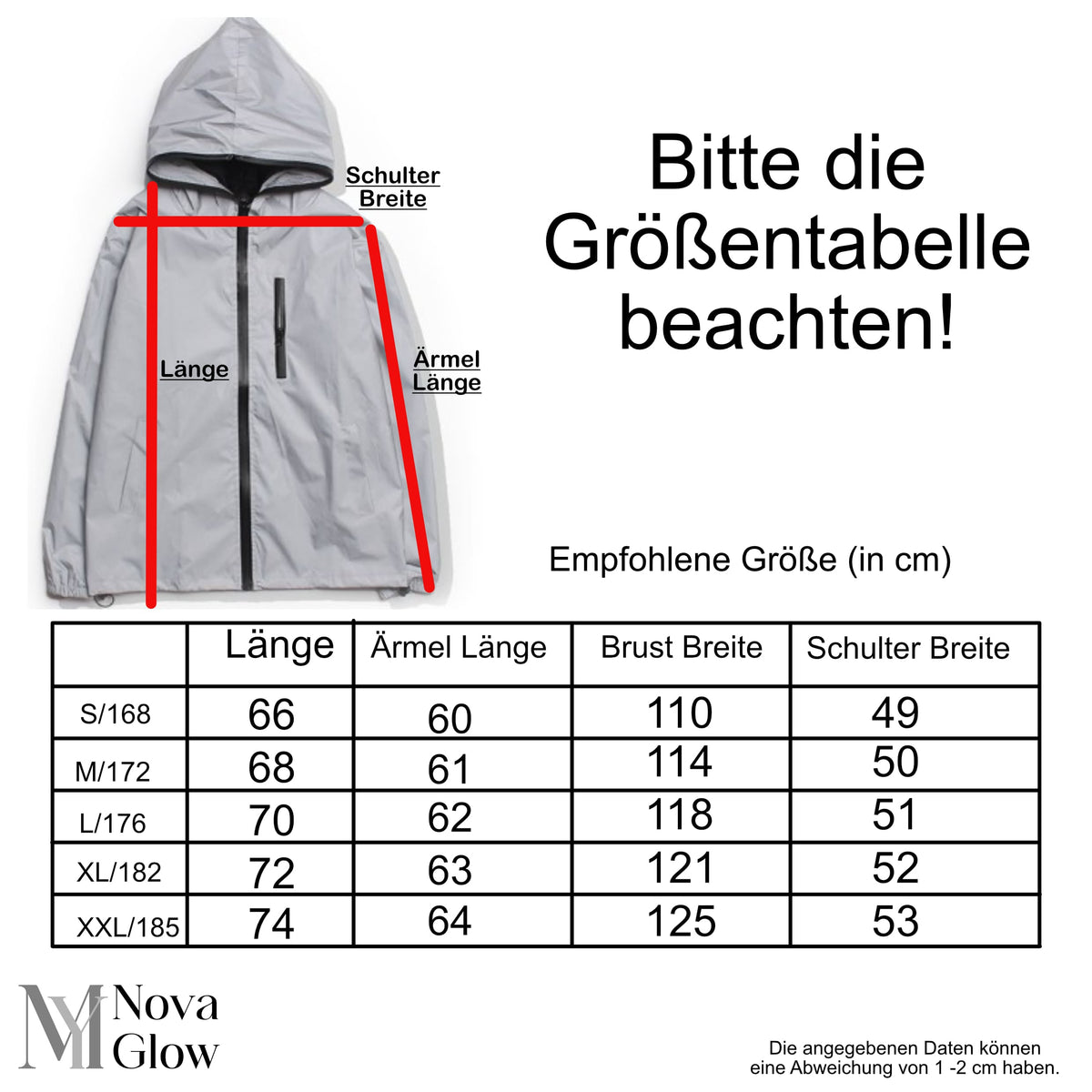 Georg Silbergrau Reflektierende Jacke mit Kapuze für Herren | Winddicht Outdoor Laufen - S/M/L/XL/2XL