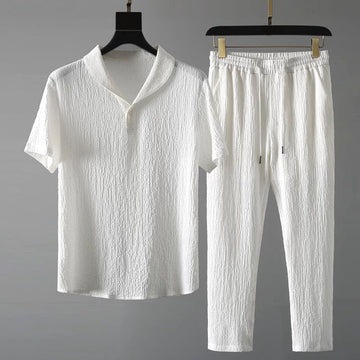 Harrison Herren Sommer Set | Kurzärmliges Hemd und Hose, Lässig 0