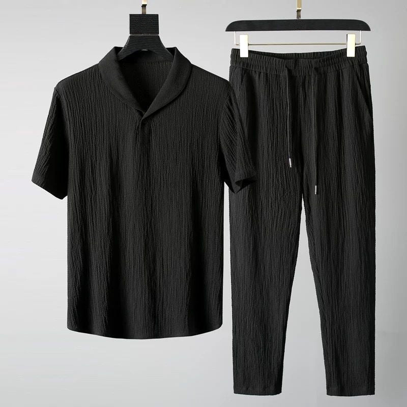 Harrison Herren Sommer Set | Kurzärmliges Hemd und Hose, Lässig 1