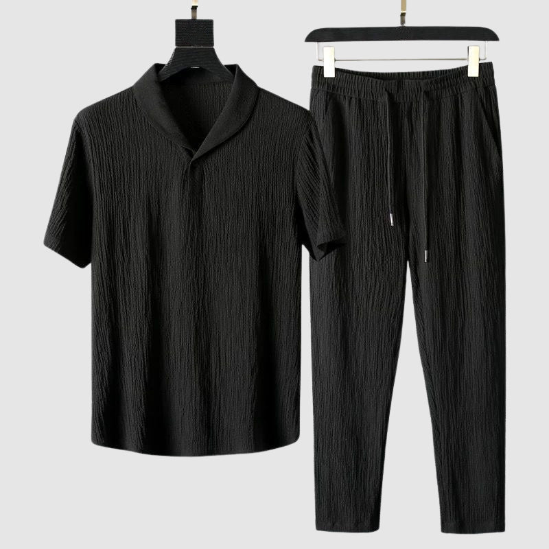 Harrison Herren Sommer Set | Kurzärmliges Hemd und Hose, Lässig 6