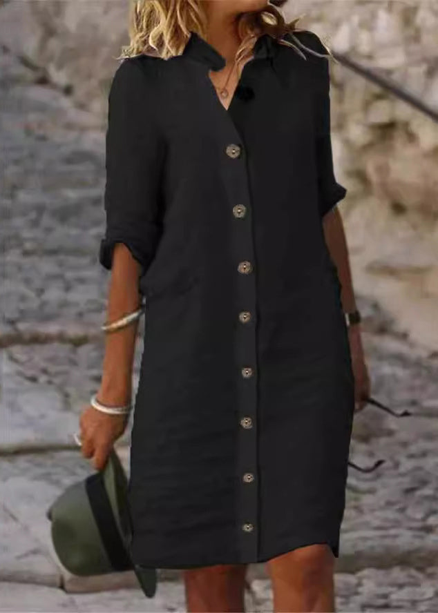 Hera Damen Hemdkleid | Halbarm, Baumwollmix, Klassisch 2