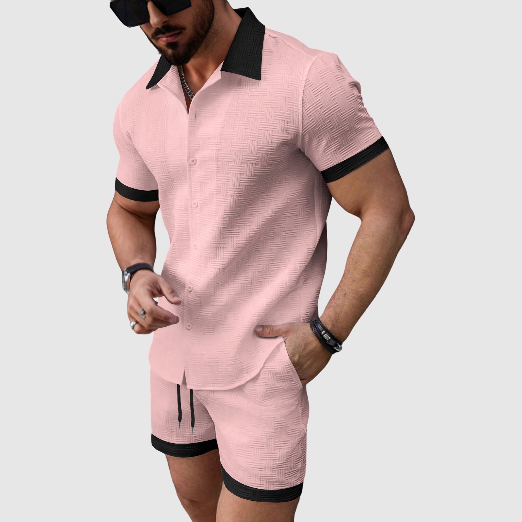Hermann Herren Freizeitset | Kurzarmhemd und Shorts, Bequemes Design 4