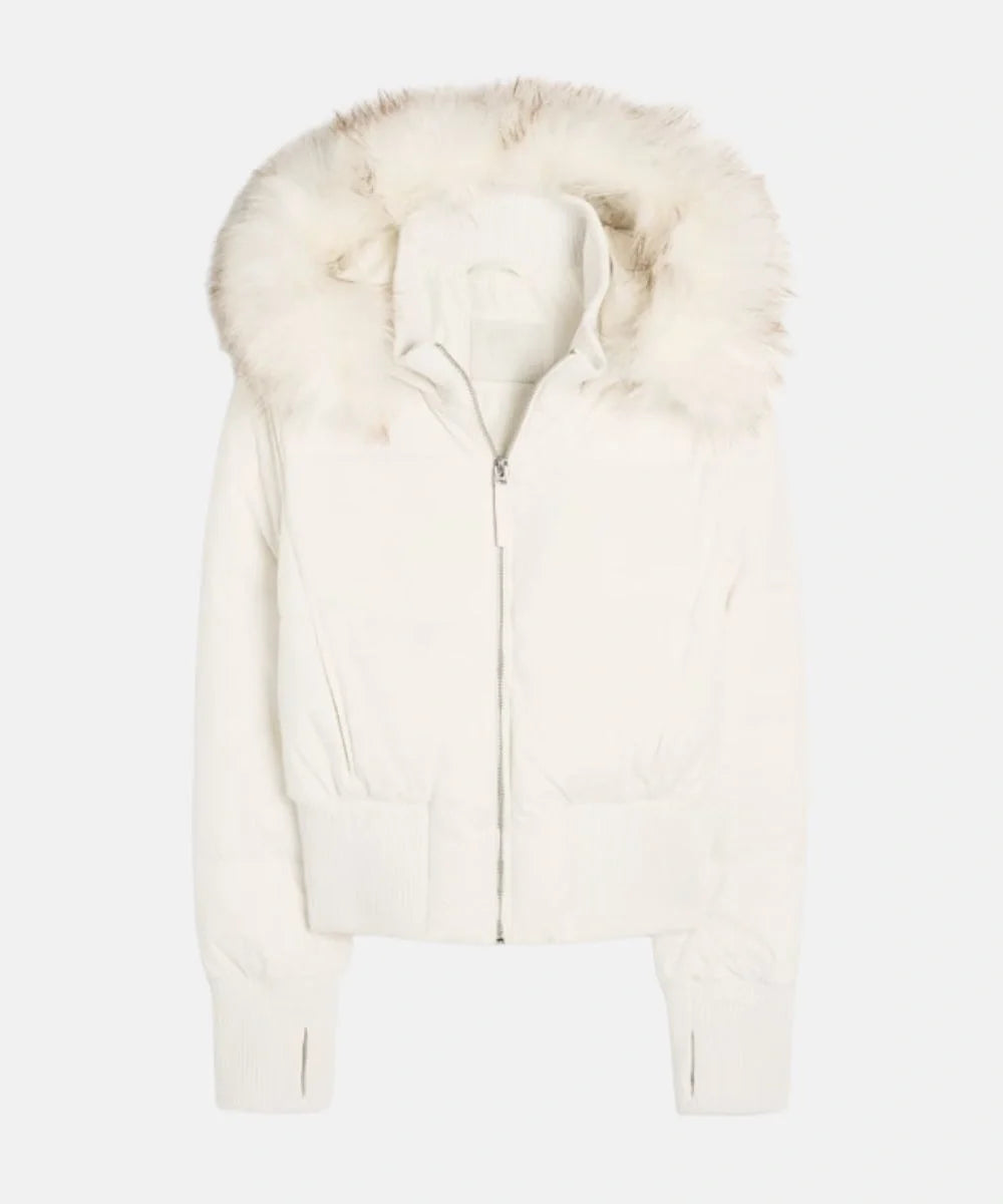 Vreni Schwarz Gesteppte Winterjacke mit Kapuze für Damen | Kunstfell-Besatz Slim Fit Winter - XXS/XS/S