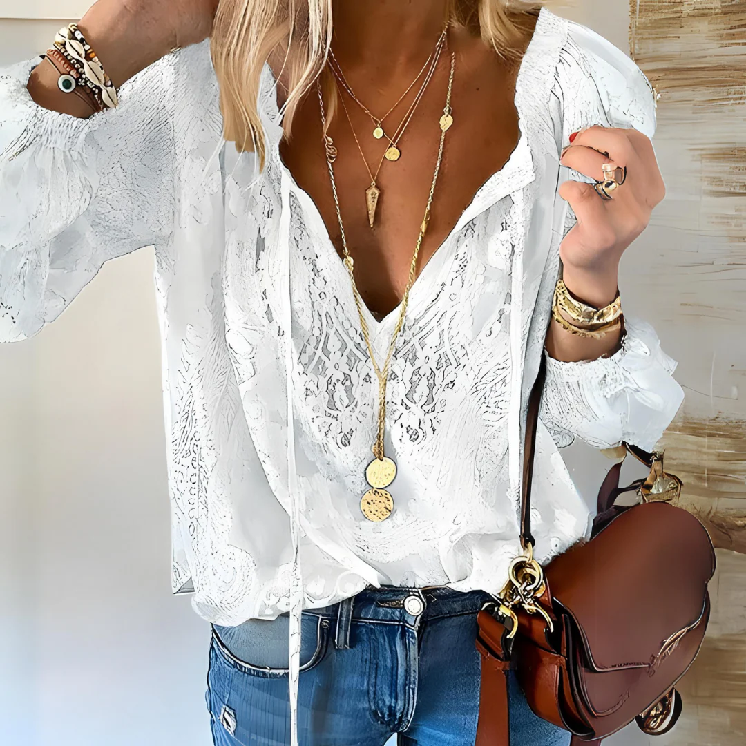 Ira Damen Boho Bluse | 100% Baumwolle, Lockerer Schnitt für Sommerlooks 1