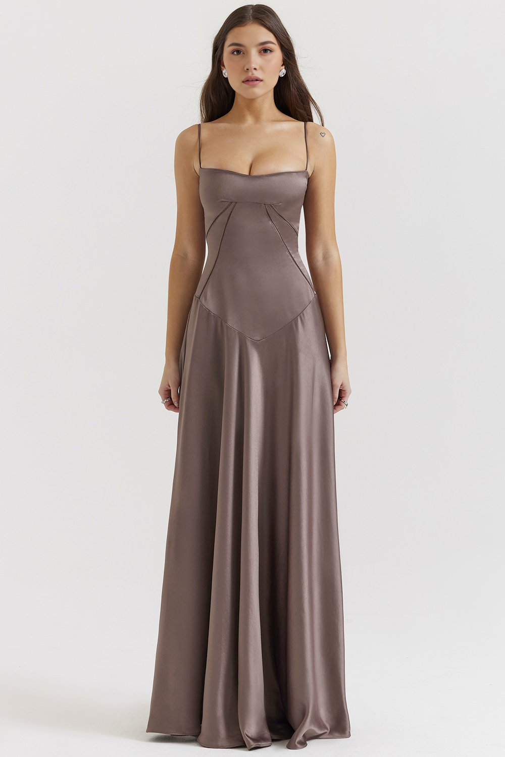 Ivy Damen Bustierkleid | Satin, Verstellbare Träger 0