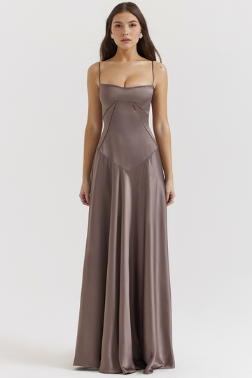 Ivy Damen Bustierkleid | Satin, Verstellbare Träger 0