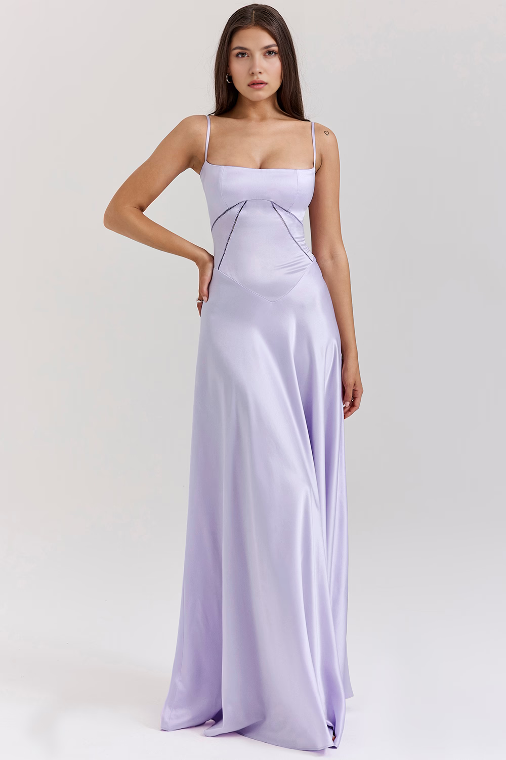 Ivy Damen Bustierkleid | Satin, Verstellbare Träger 10
