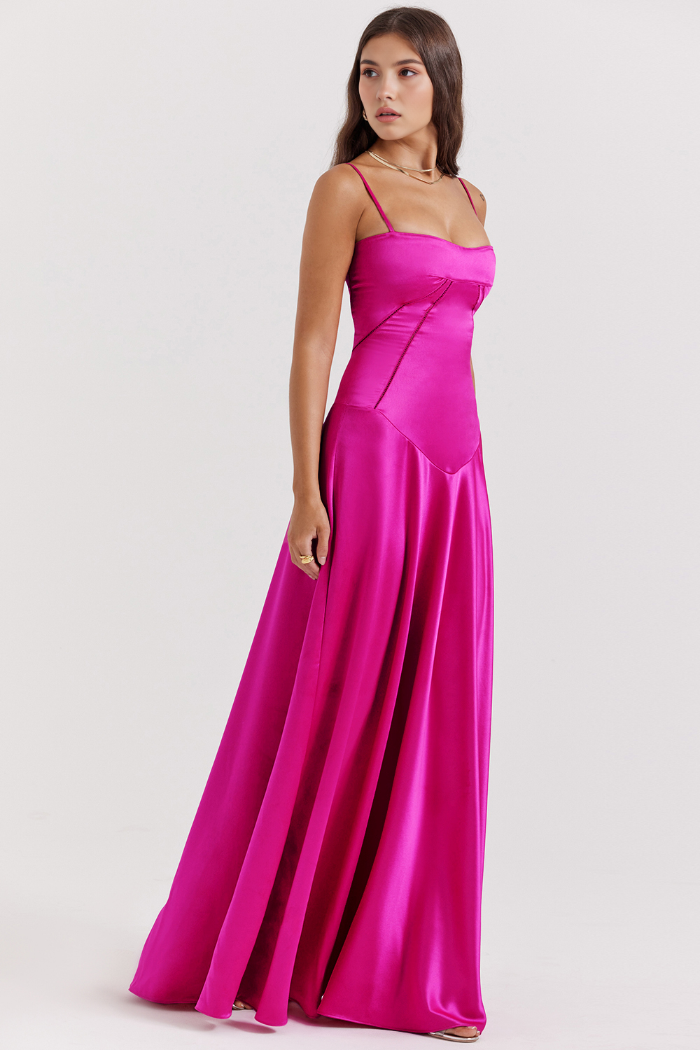 Ivy Damen Bustierkleid | Satin, Verstellbare Träger 3