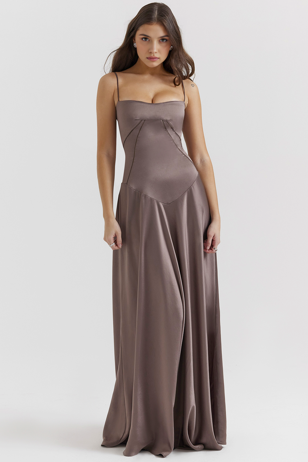 Ivy Damen Bustierkleid | Satin, Verstellbare Träger 7