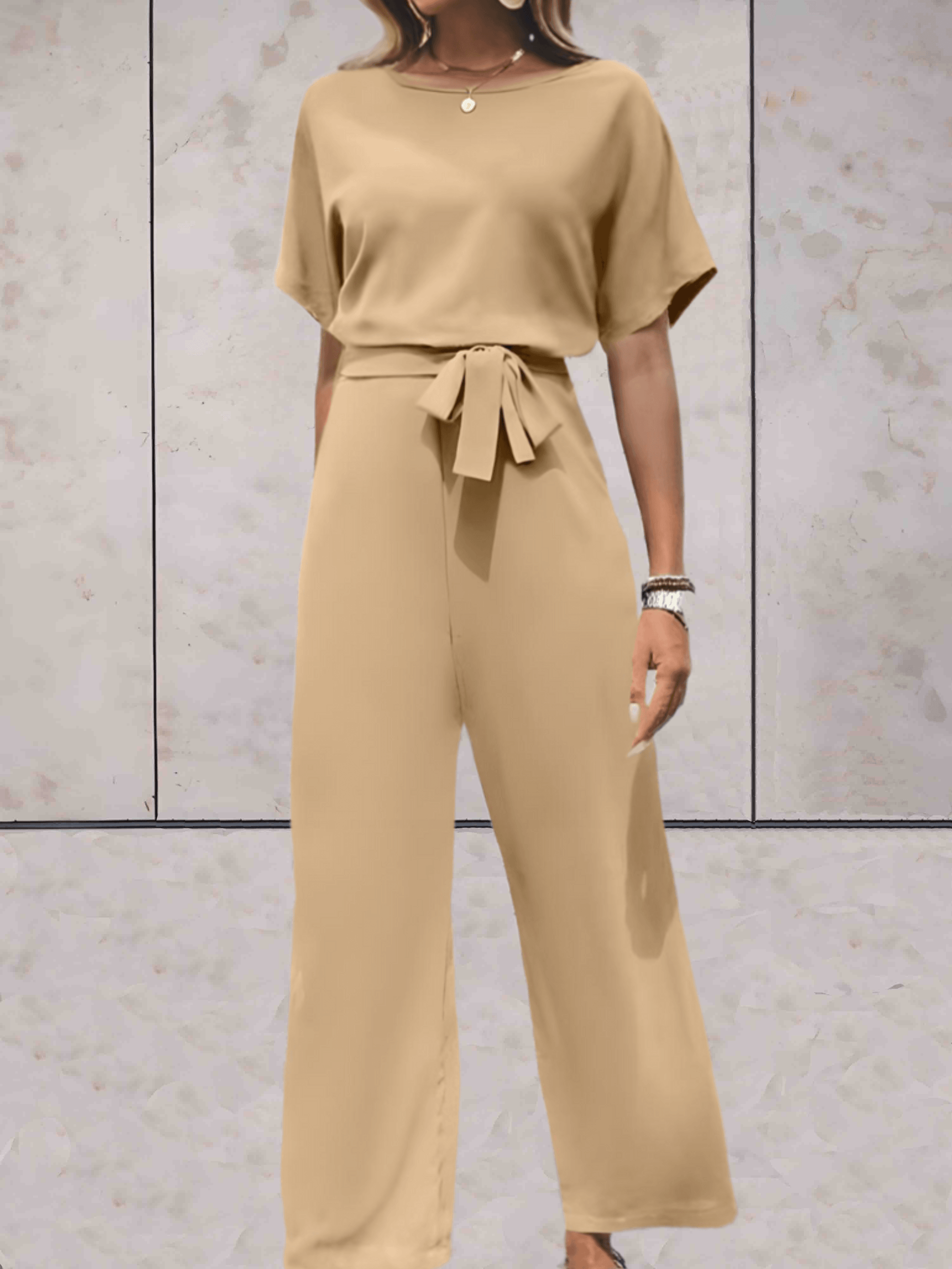 Jade Damen Jumpsuit | Weites Bein, Olivgrün, Feminine Silhouette 4