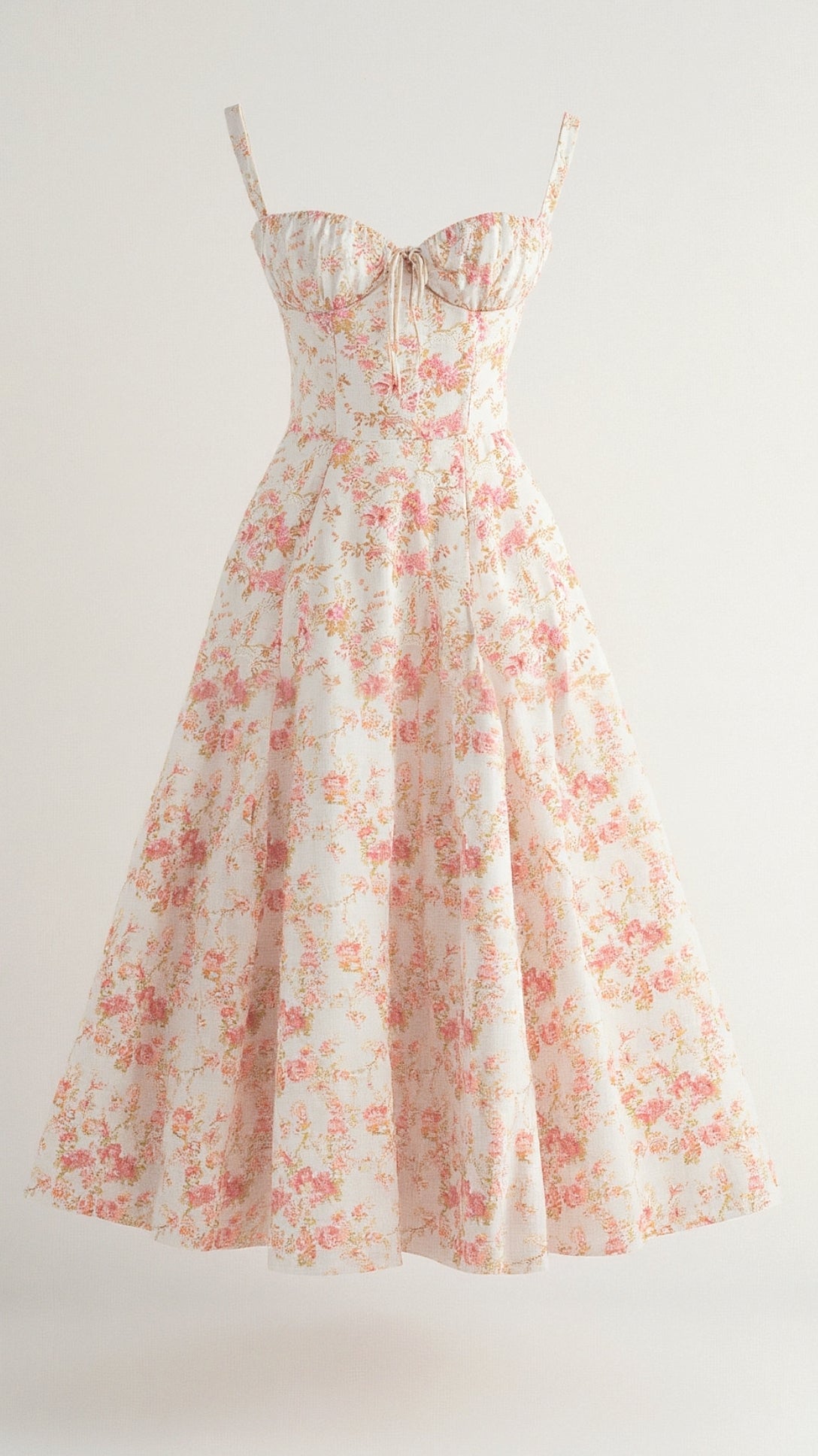 Jolie Damen Midi Kleid | Vintage Blumenmuster, Elegantes Festliches Design 5