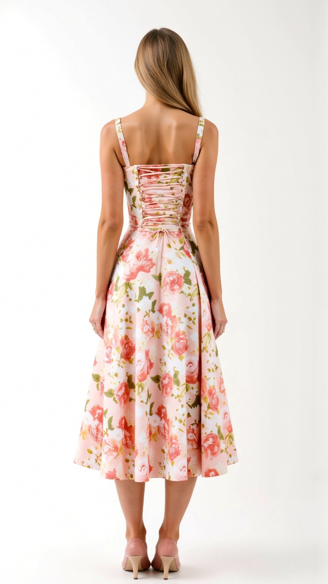 Juli Damen Midi Kleid | Romantischer Blumenprint, Elegante A-Linie 1