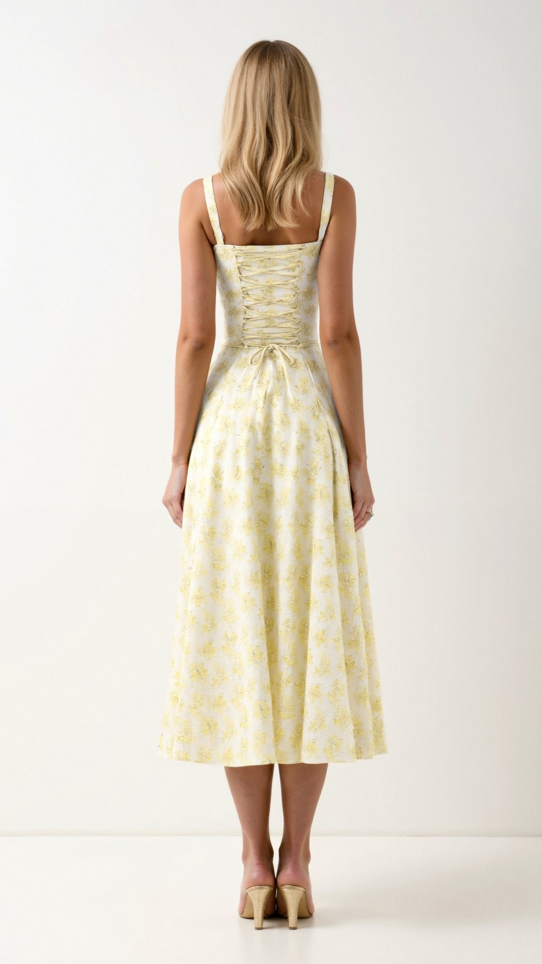 Juli Damen Midi Kleid | Romantischer Blumenprint, Elegante A-Linie 4